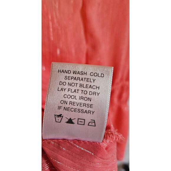 Vanity Pink V-Neck Butterfly Sleeve Blouse Women's Size XL - Picture 5 of 5